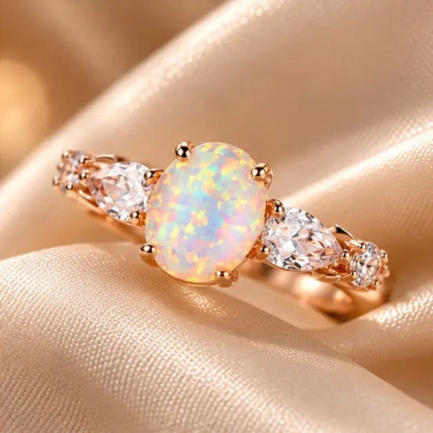 Elegant Oval Opal Ring