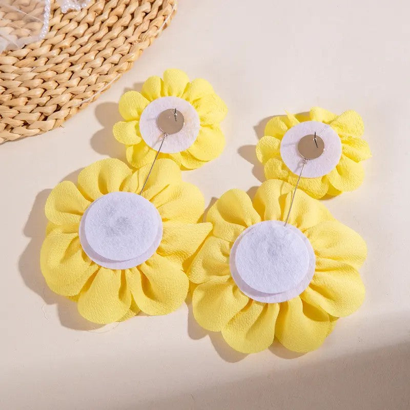 Romantic Yellow Floral Drop Earrings