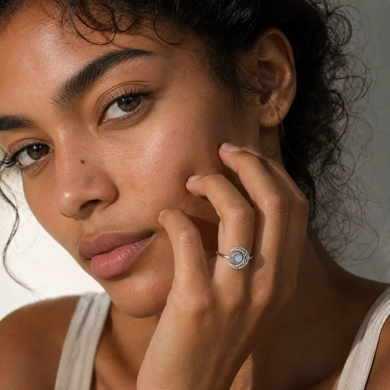 Elegant Filigree Moonstone Ring