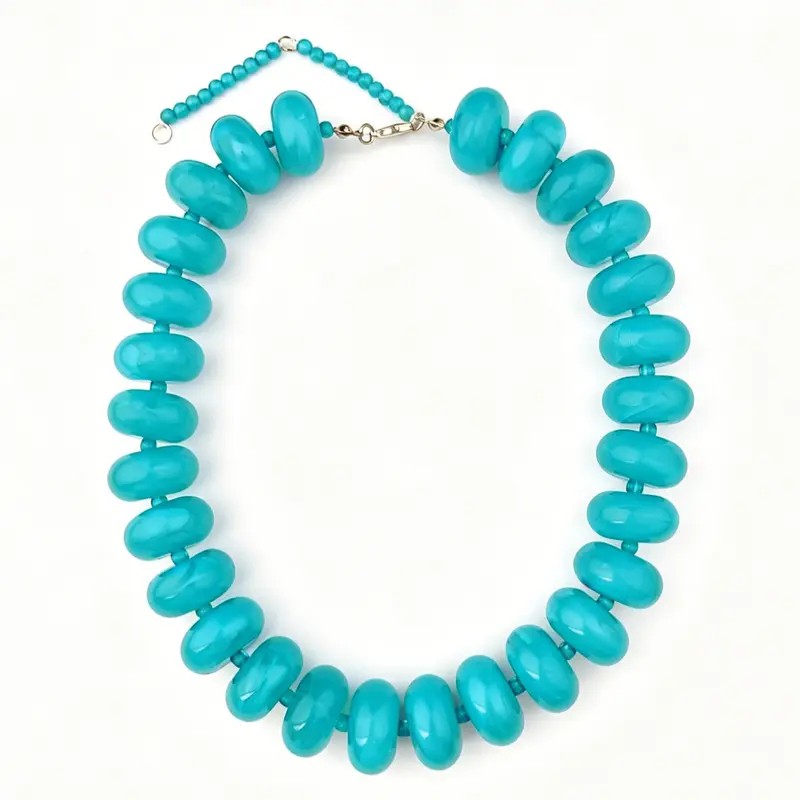 Classy Red Acrylic Bead Necklace