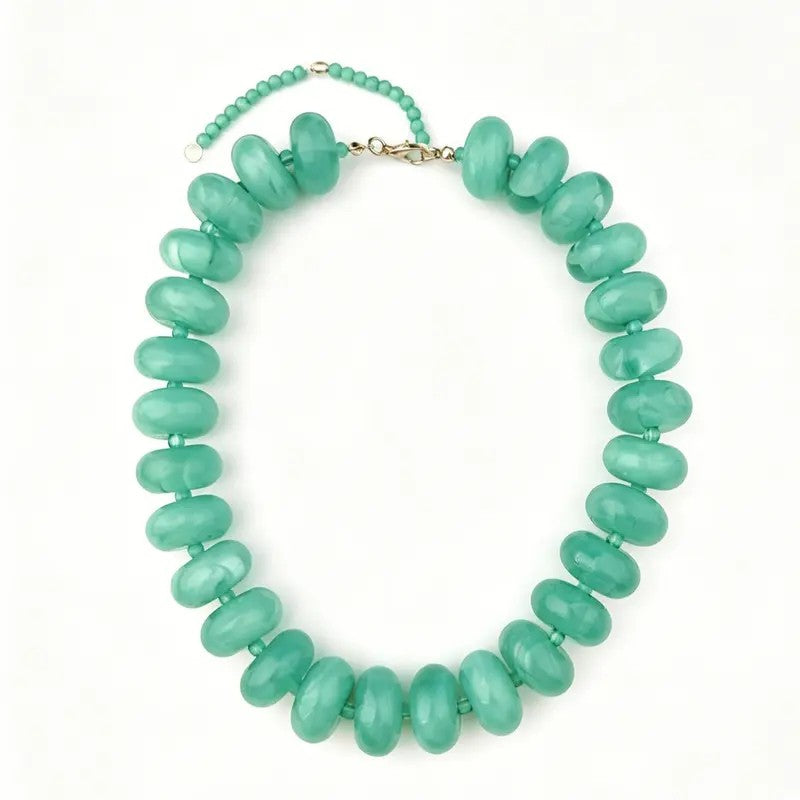 Classy Red Acrylic Bead Necklace