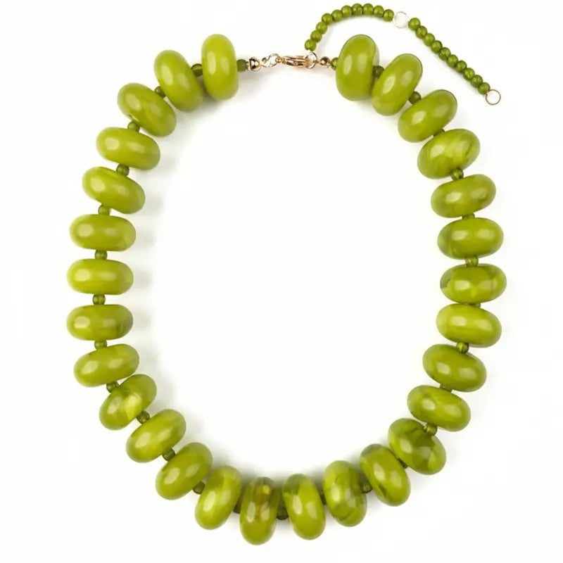 Classy Red Acrylic Bead Necklace