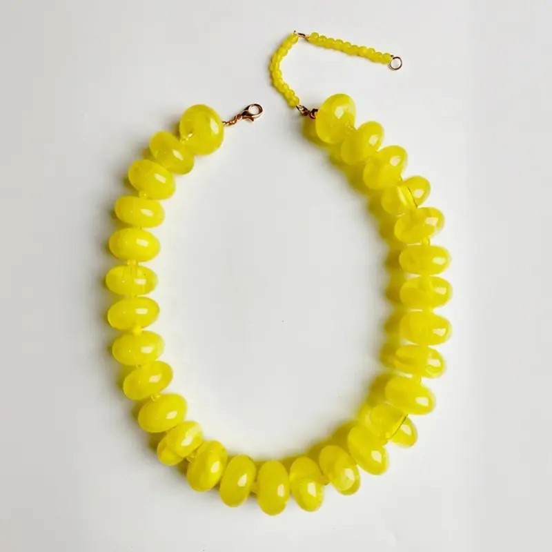 Classy Red Acrylic Bead Necklace