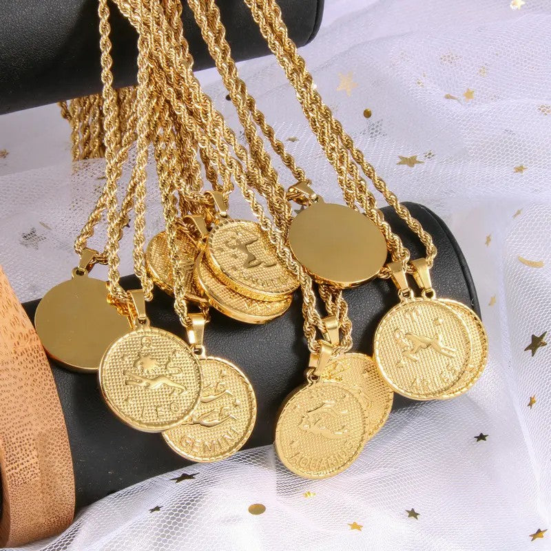 Retro Libra Coin Pendant Necklace