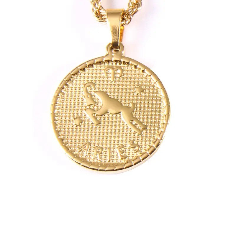 Retro Libra Coin Pendant Necklace
