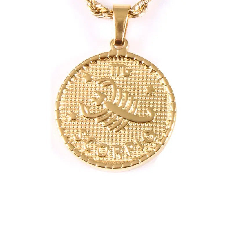 Retro Libra Coin Pendant Necklace