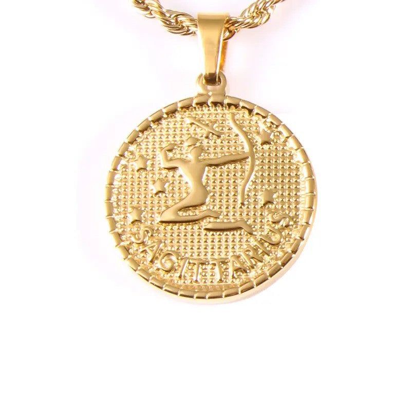 Retro Libra Coin Pendant Necklace