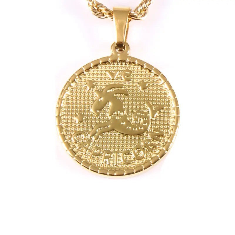 Retro Libra Coin Pendant Necklace