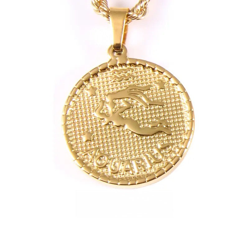 Retro Libra Coin Pendant Necklace