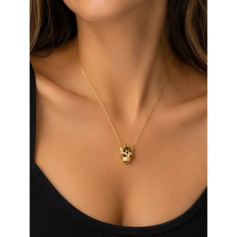 Classy Panther Head Pendant Necklace