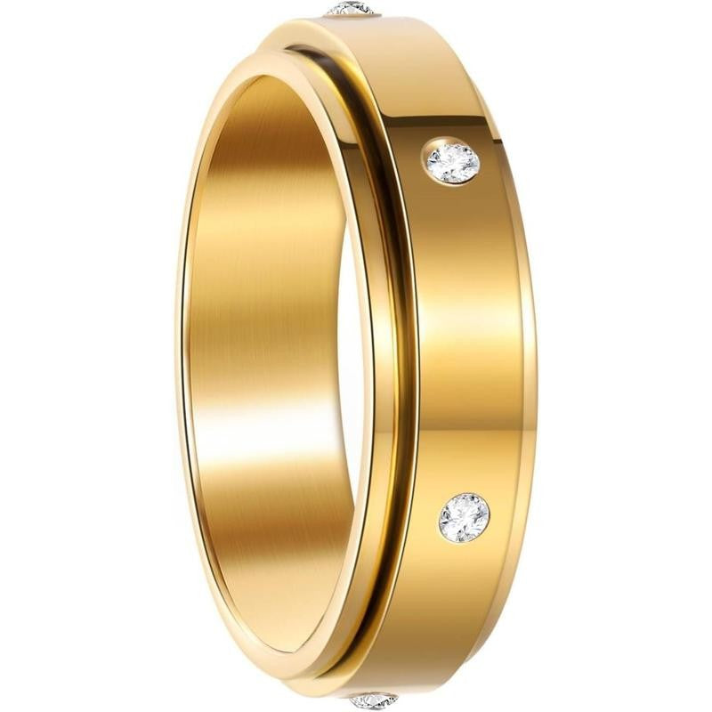 18k Classy CZ Spinner Ring