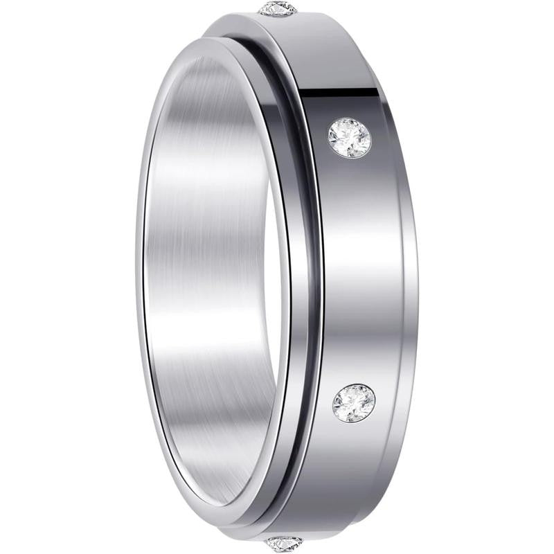 18k Classy CZ Spinner Ring