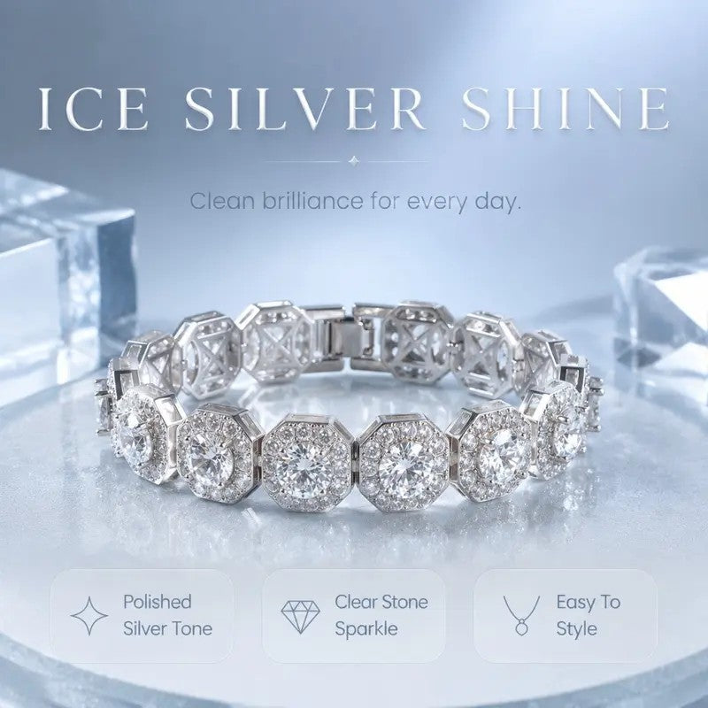 Classy Iced Out Floral Tennis Bracelet