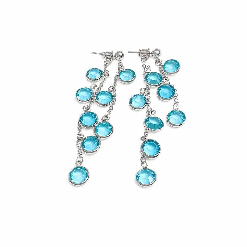 Elegant Ice Blue Cascade Drop Earrings