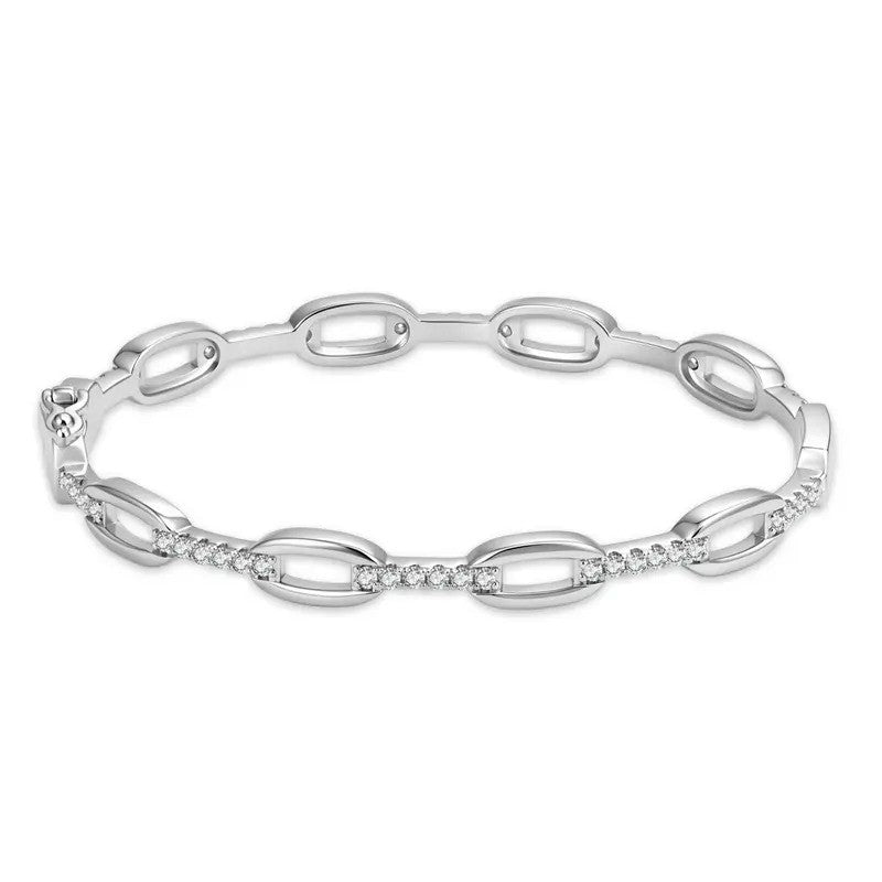 Classy CZ Oval Link Bracelet