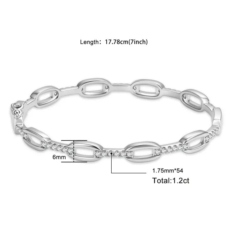 Classy CZ Oval Link Bracelet