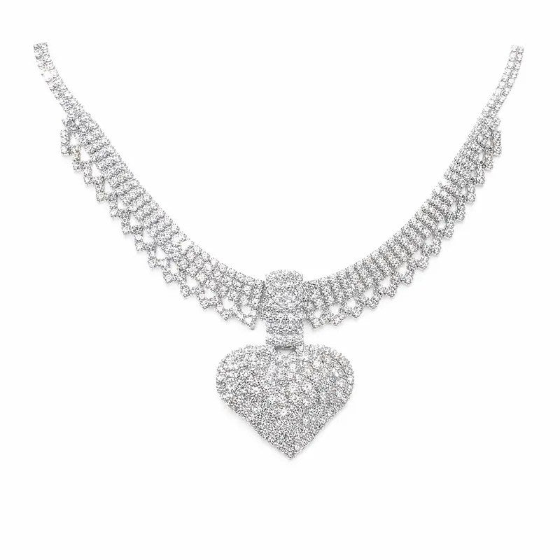 Classy Pave Zircon Heart Necklace