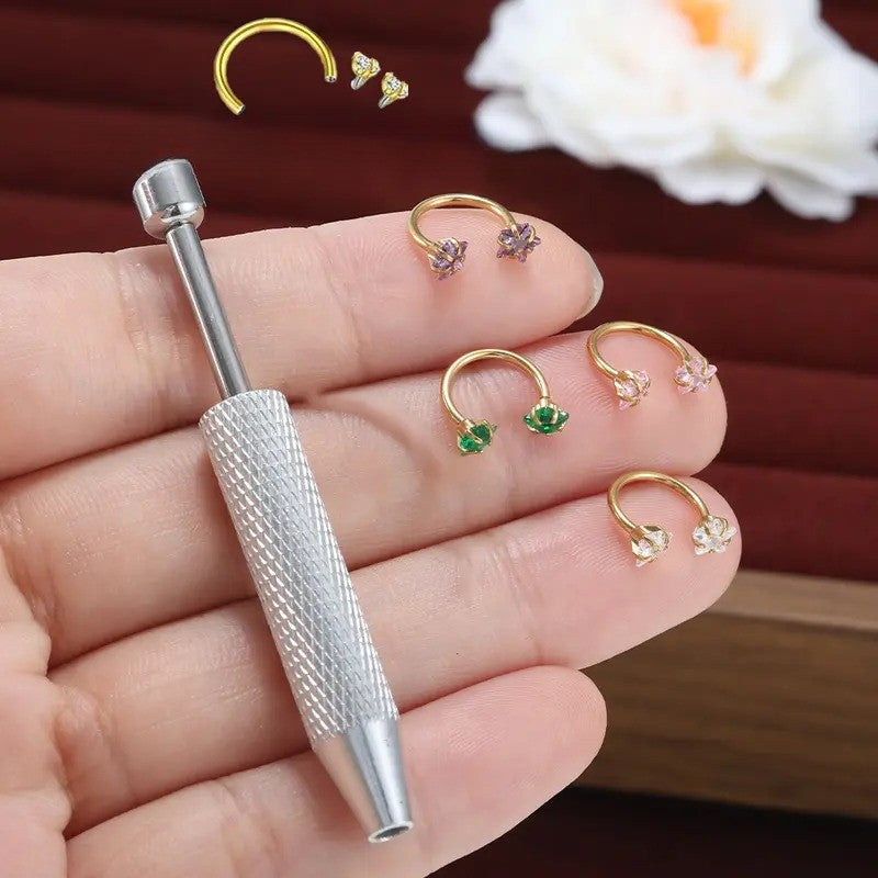6pc Dainty Star CZ Nose Ring Set