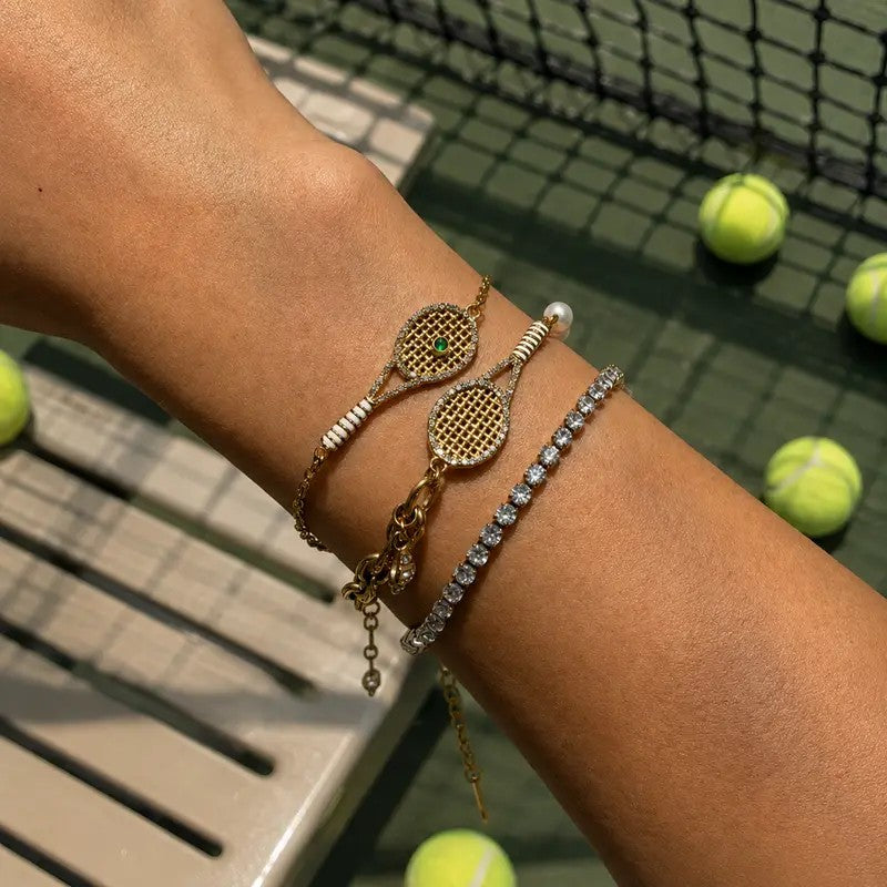 Classy Tennis Racket Bracelet