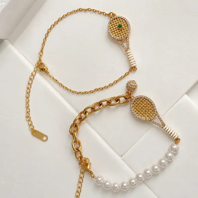 Classy Tennis Racket Bracelet