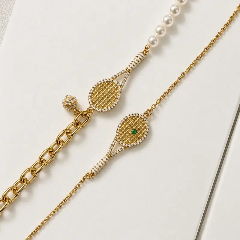 Classy Tennis Racket Bracelet