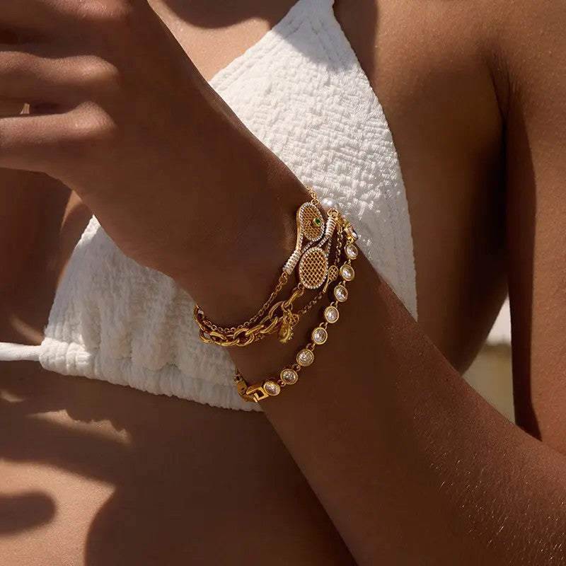 Classy Tennis Racket Bracelet