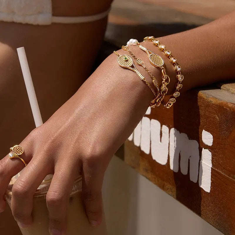 Classy Tennis Racket Bracelet