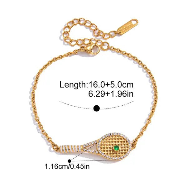 Classy Tennis Racket Bracelet