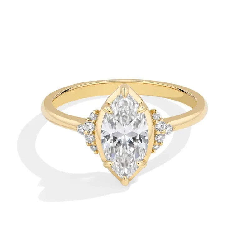 Elegant Marquise Side Stone Ring