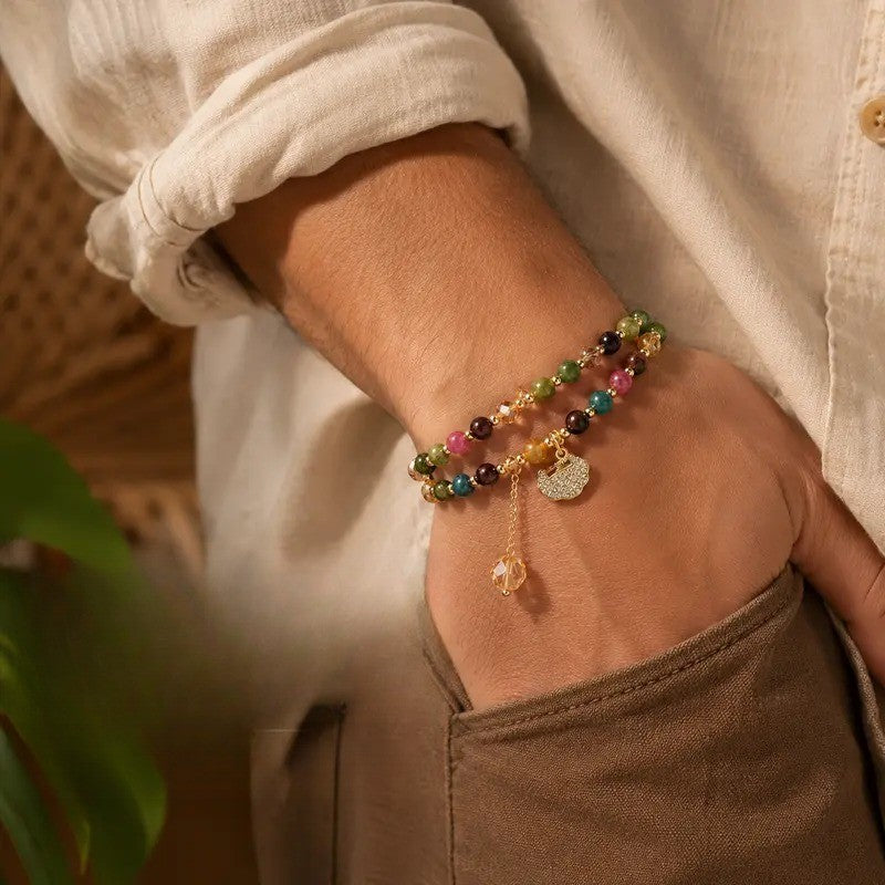 Boho Multi-Color Crystal Bead Bracelet