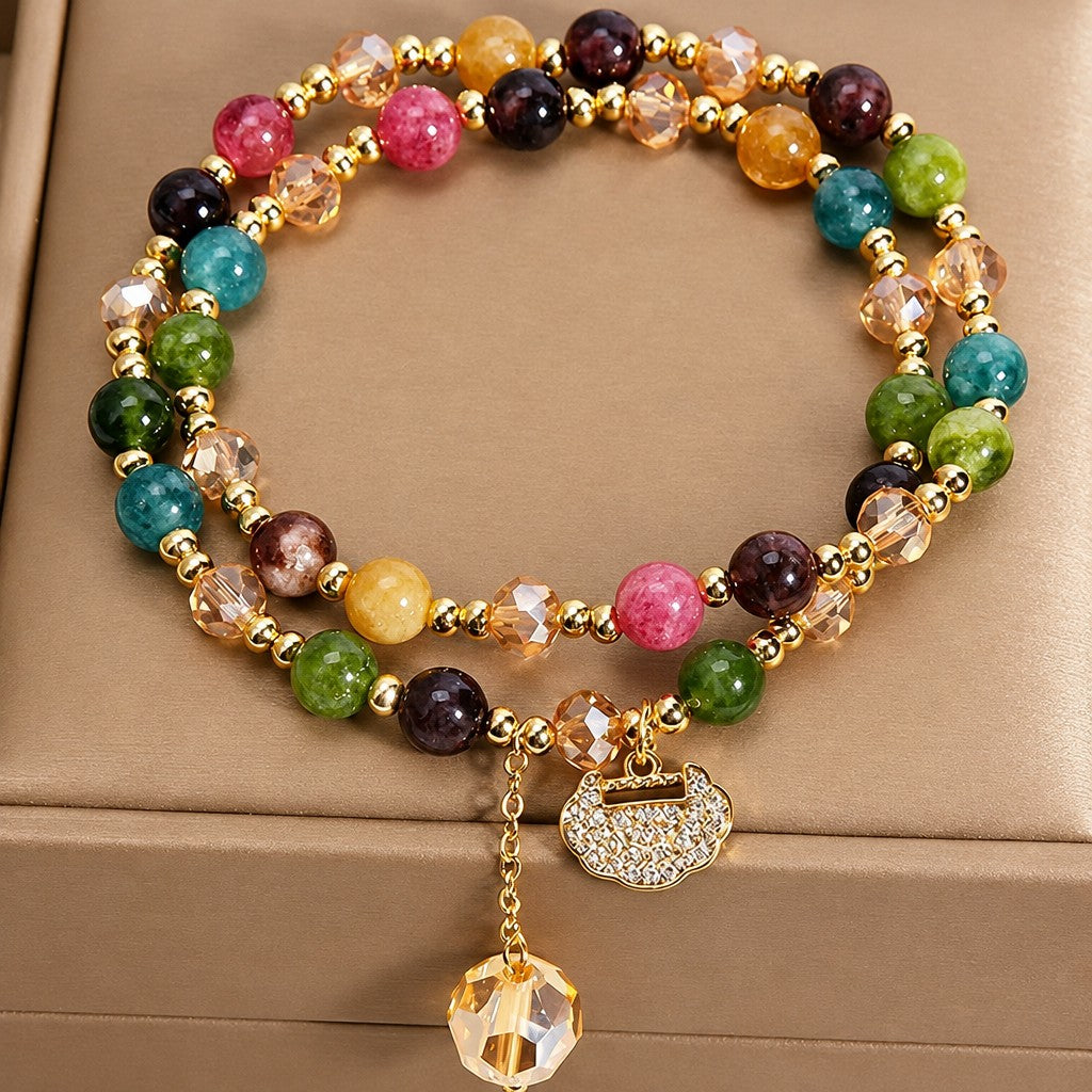 Boho Multi-Color Crystal Bead Bracelet