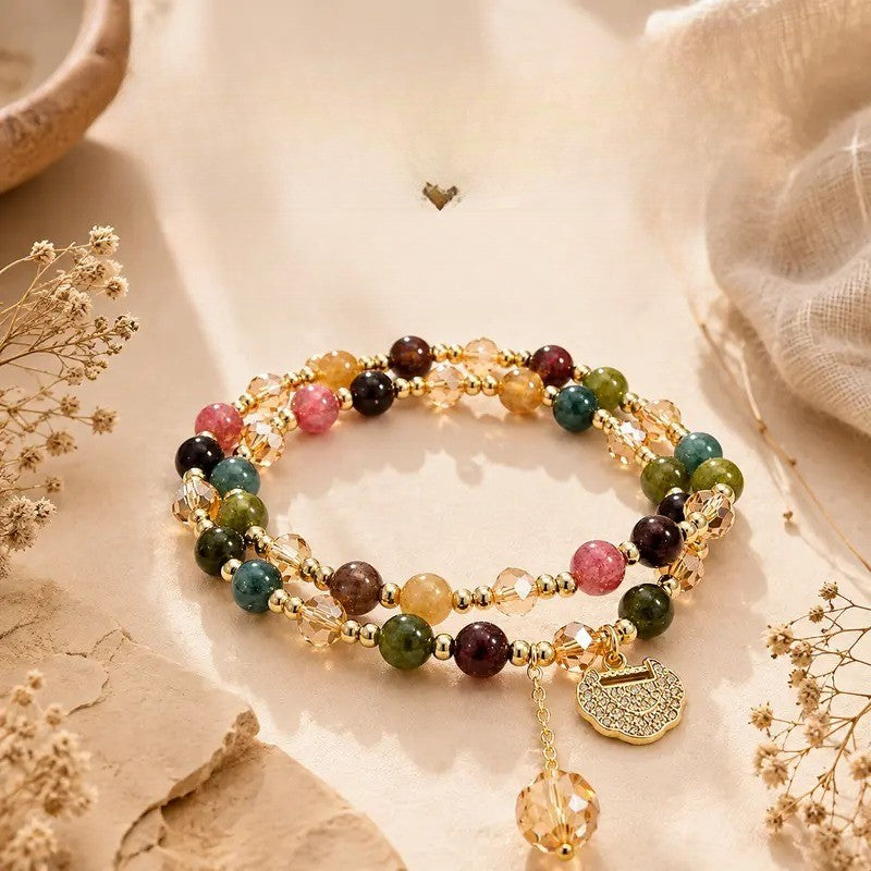 Boho Multi-Color Crystal Bead Bracelet