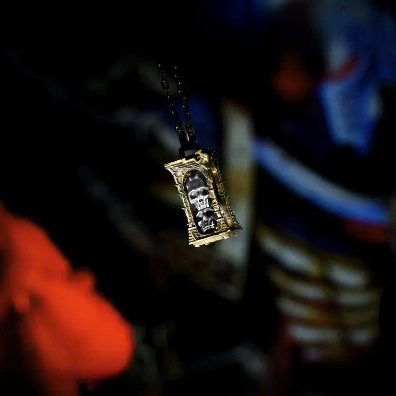 Edgy Gothic Skull Cage Necklace