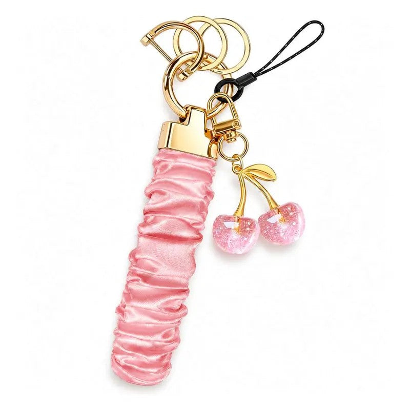 Classy Leopard Print Cherry Keychain