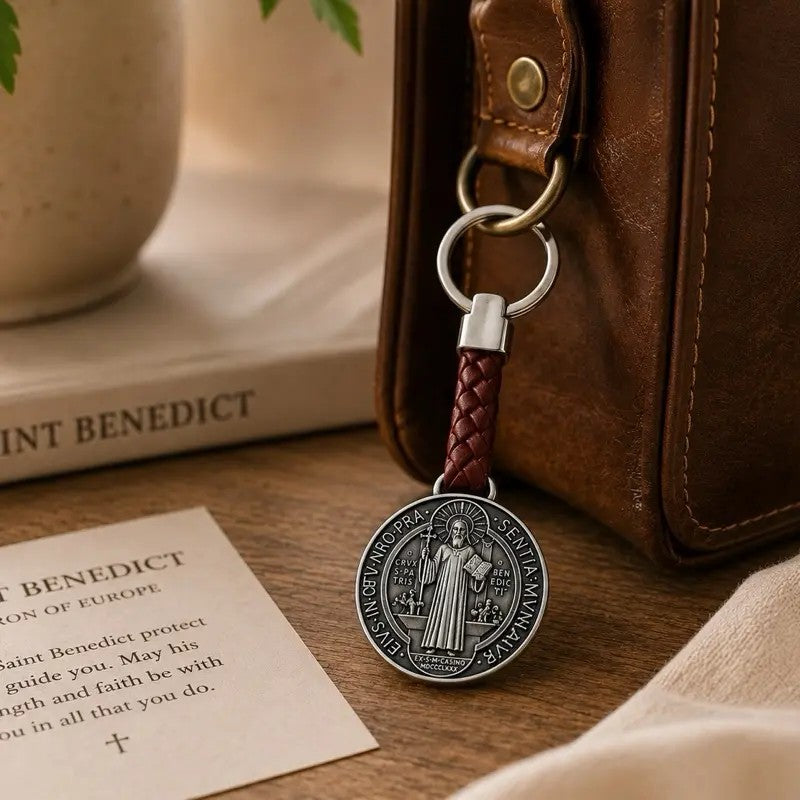 Elegant Saint Benedict Medal Keychain