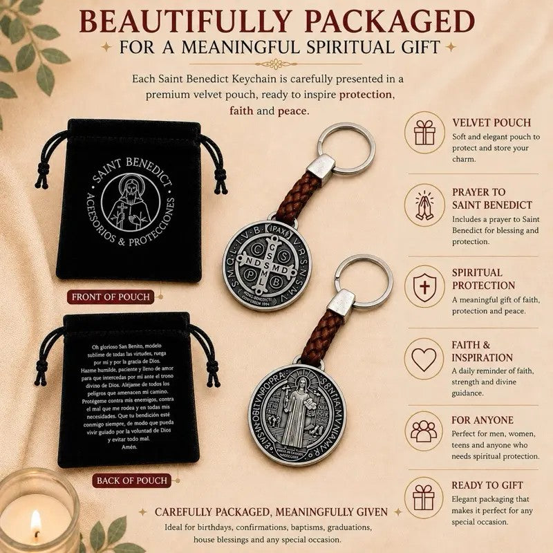 Elegant Saint Benedict Medal Keychain