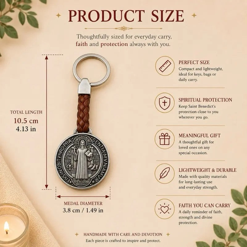 Elegant Saint Benedict Medal Keychain