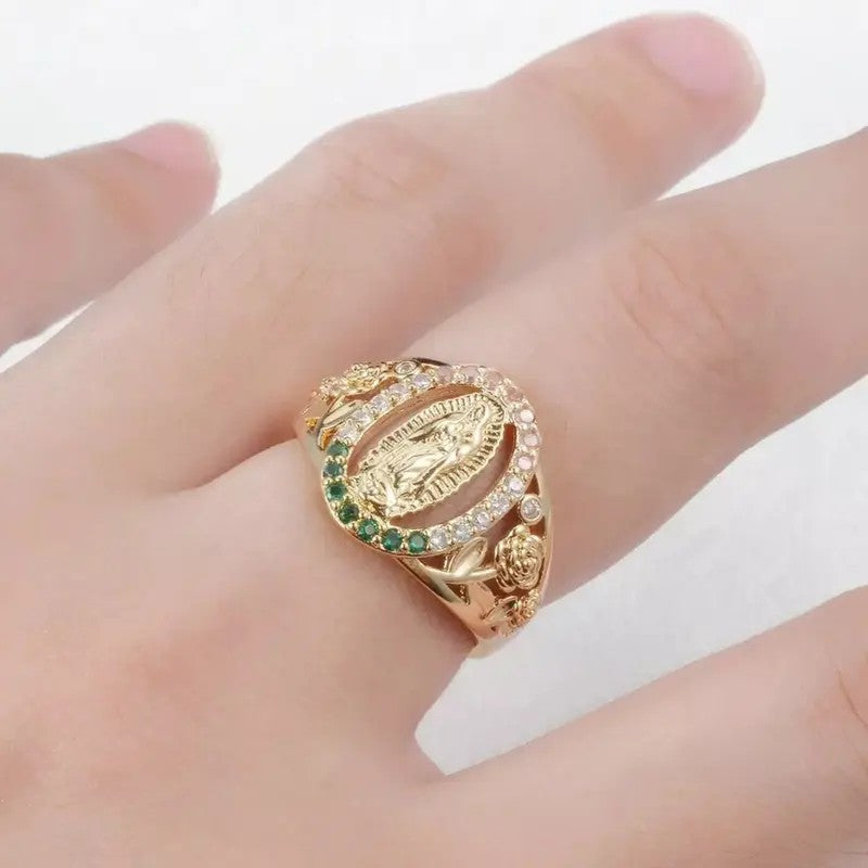 Romantic Virgin Mary Gemstone Ring