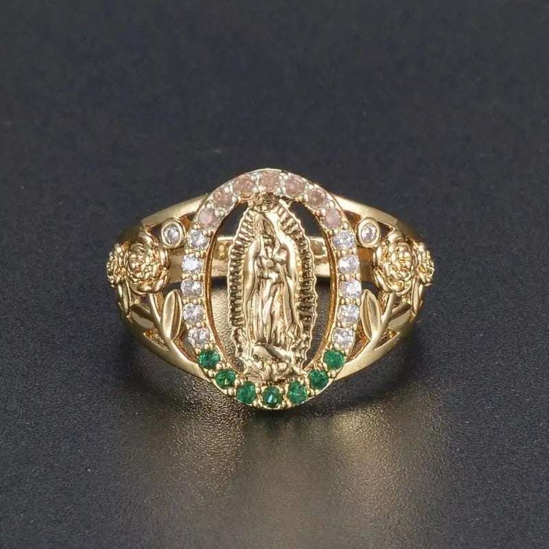 Romantic Virgin Mary Gemstone Ring