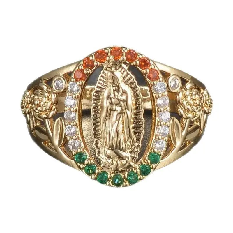 Romantic Virgin Mary Gemstone Ring