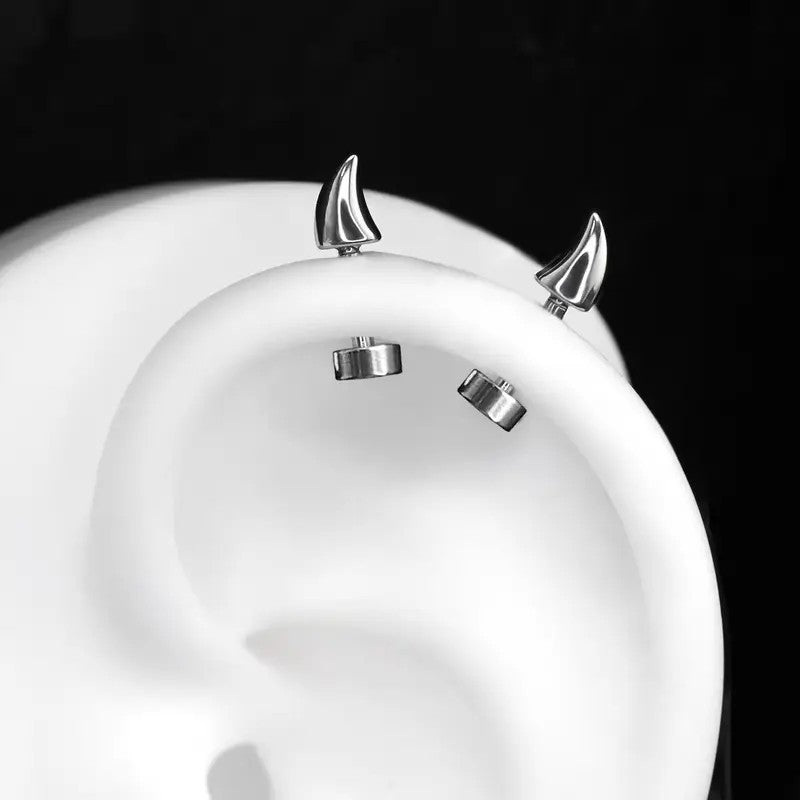 6pc Y2K Angel Wing & Paw Stud Earring Set