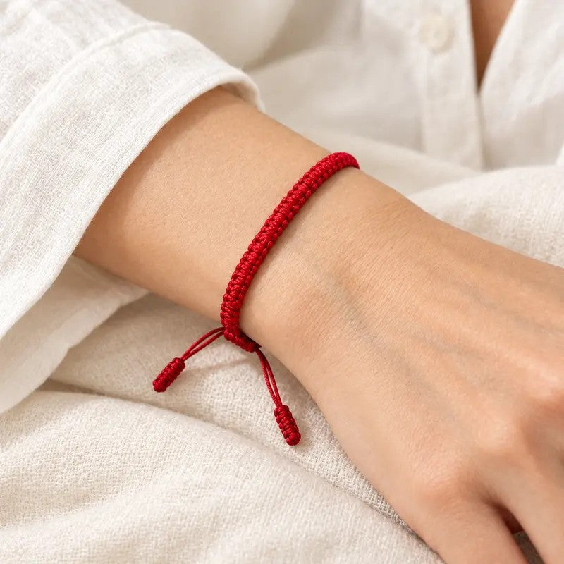 Adjustable Red Vajra Knot Bracelet