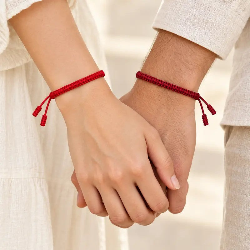 Adjustable Red Vajra Knot Bracelet