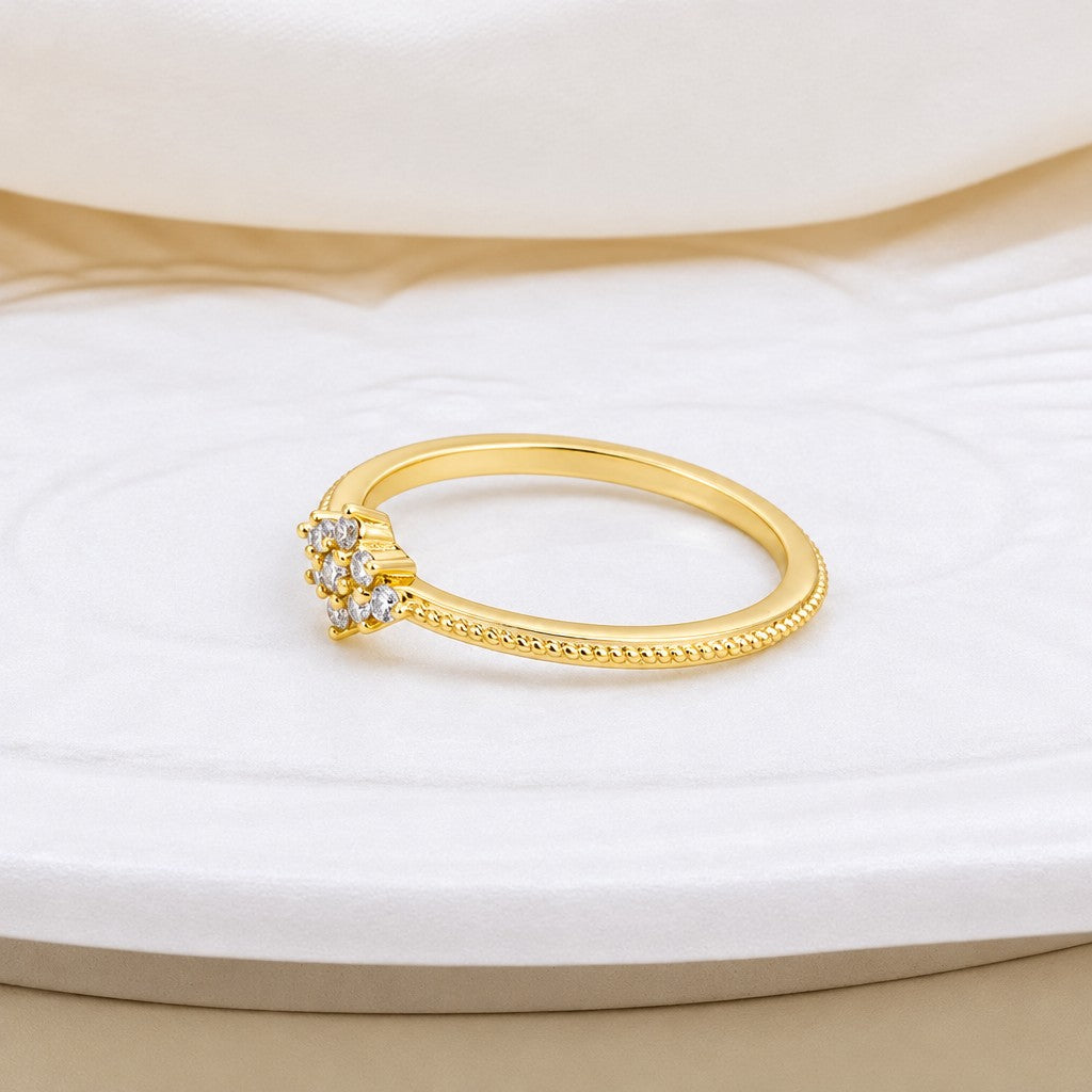 Dainty Snowflake Zircon Cluster Ring