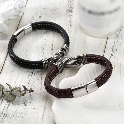 Unisex Eternal Love Knot Leather Bracelet - Veinci