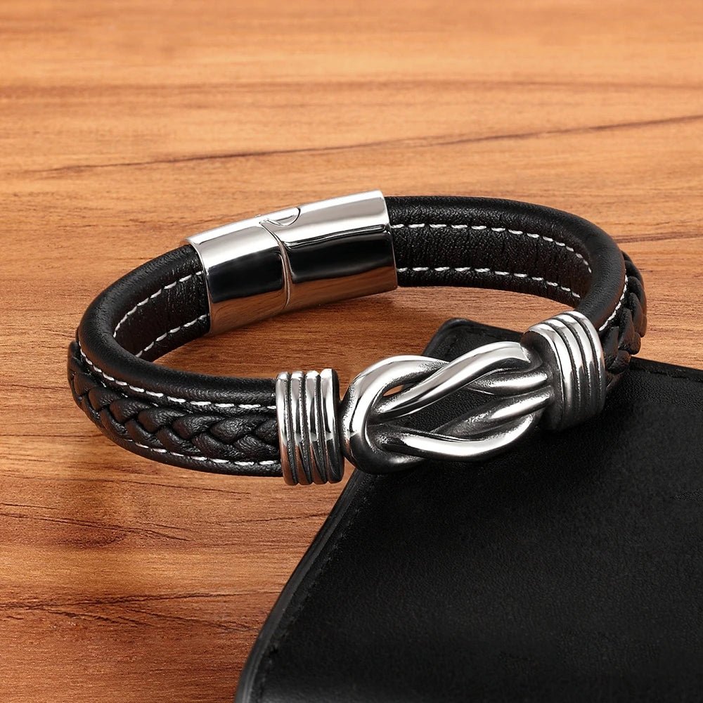 Unisex Eternal Love Knot Leather Bracelet - Veinci