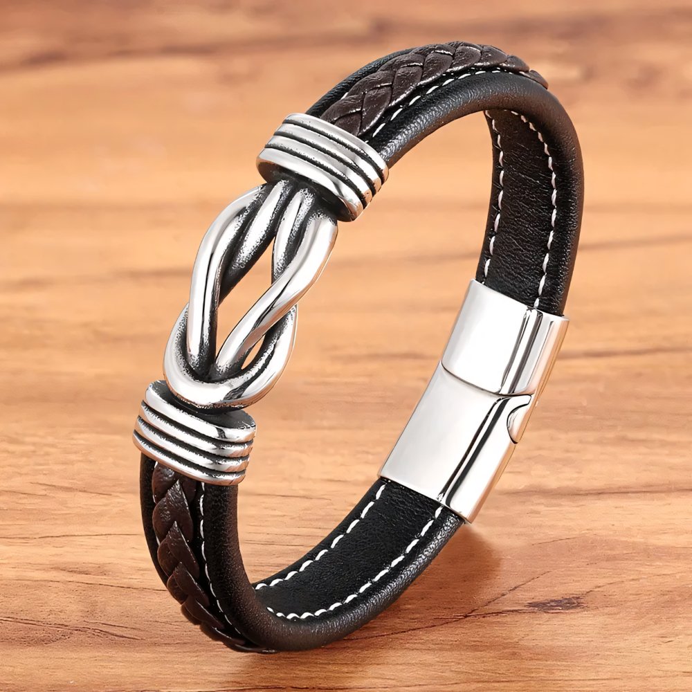 Unisex Eternal Love Knot Leather Bracelet - Veinci