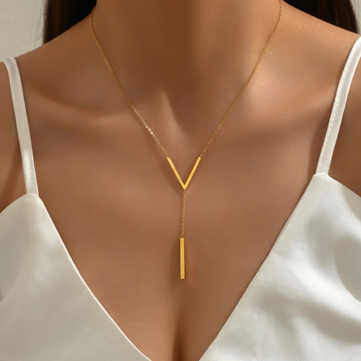 V Drop Lariat Necklace - Veinci