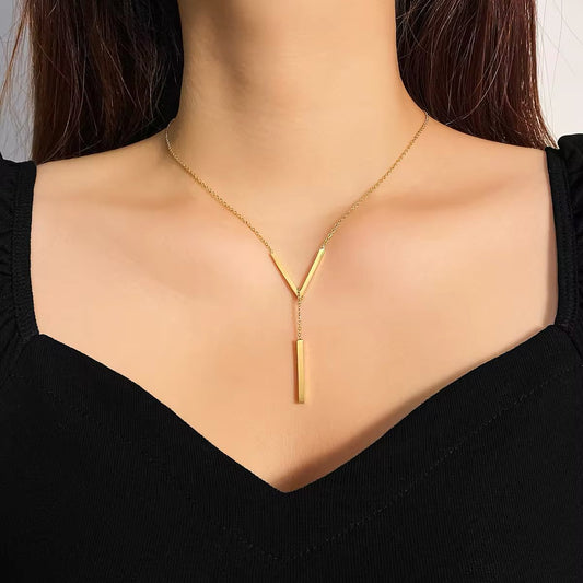 V Drop Lariat Necklace - Veinci