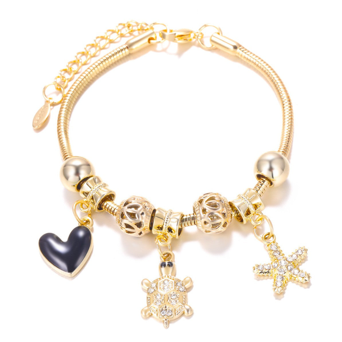Dainty Fairy Flower Charm Snake Chain Bracelet